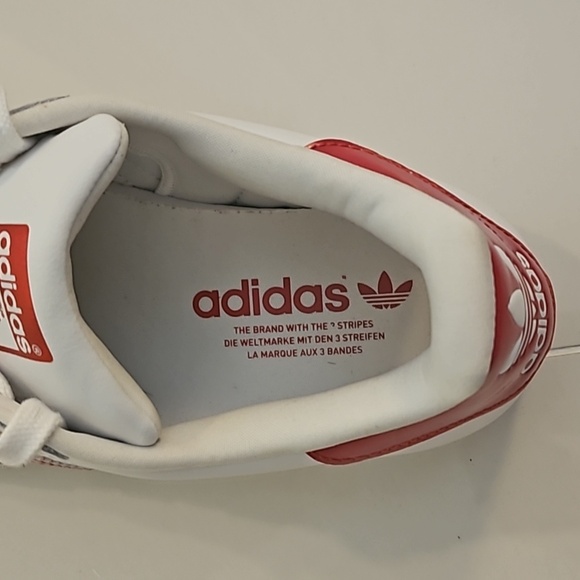 Adidas size 9.5 red striped superstar classic sneaker - Picture 4 of 5